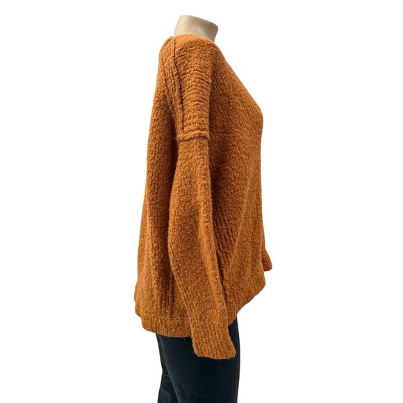 Free People Women Sweater Alpaca Oversized Fuzzy Knit Long Sleeve Deep V-Neck XS - Picture 4 of 13